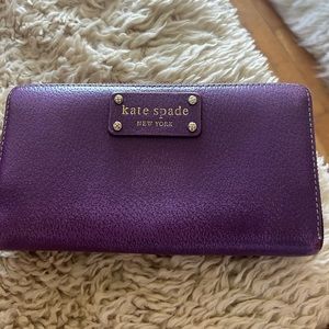 Kate Spade Purple Leather Zip around Wallet!